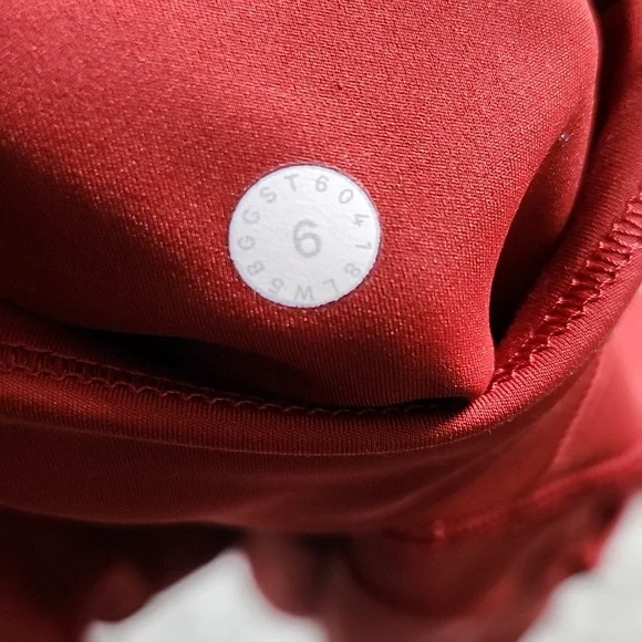 Lululemon Fast & Free Full Length Tight 28 Dark Sport Red Sz6